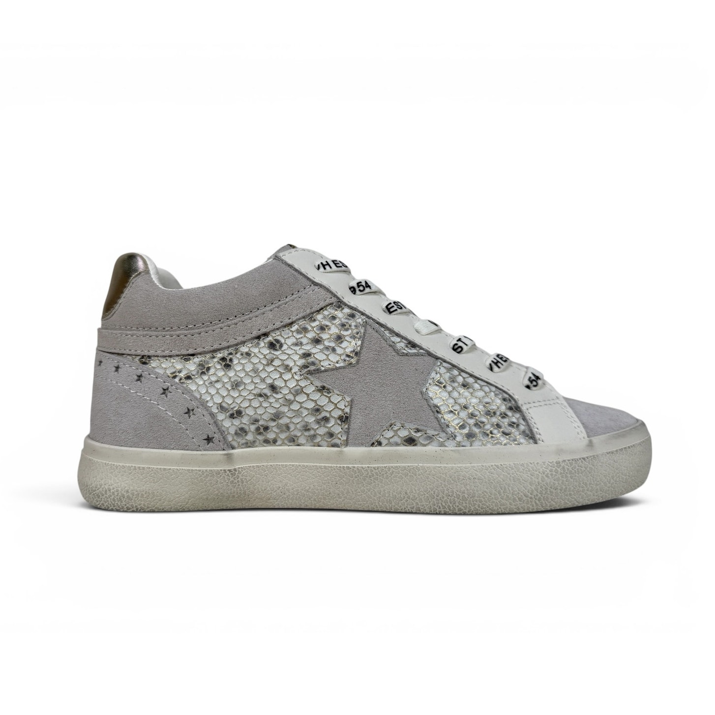 Vintage Havana Bounce Mid Sneakers White Snake Star Distressed Sole No Tie Sz 7